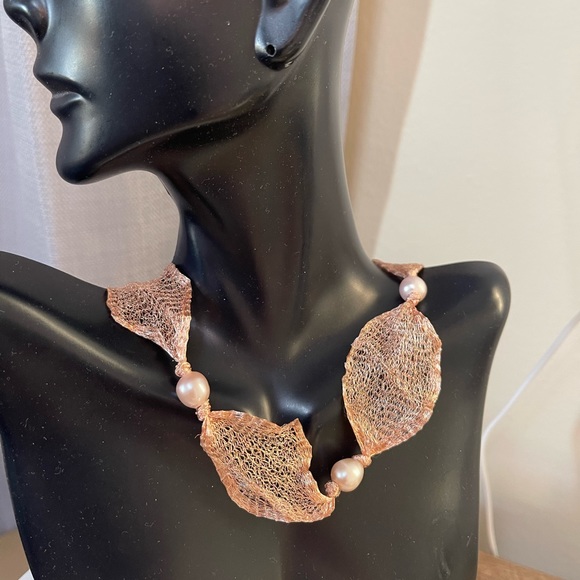 😍925 & Bronze Corded Pearl Necklace 😍 - Picture 7 of 13